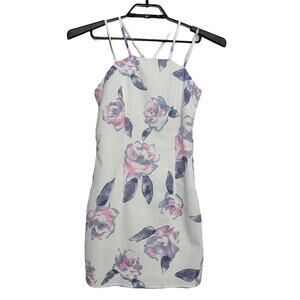 Tobi Y2K Mini Dress Small White Floral Short Strappy